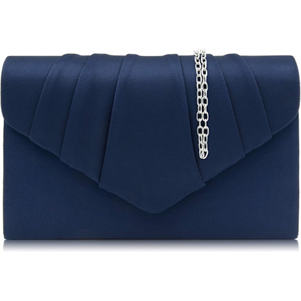 Clutch til kvinder, elegant aften taske i ruskind, kuvert, crossbody, blå