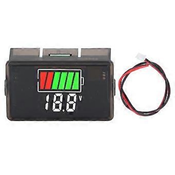 Digital Batteriövervakare med Bakgrundsbelyst LED Indikering Batterispänningsmätare för Bil Motorcykel Båt DC 8-100V Vit Bakgrundsbelysning