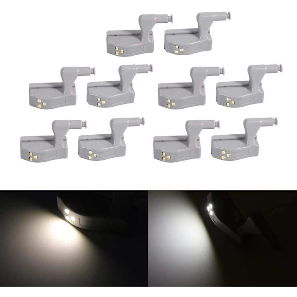 10-pack LED-skåpsbelysning Universal skåpsgångjärnssensorljus-kit