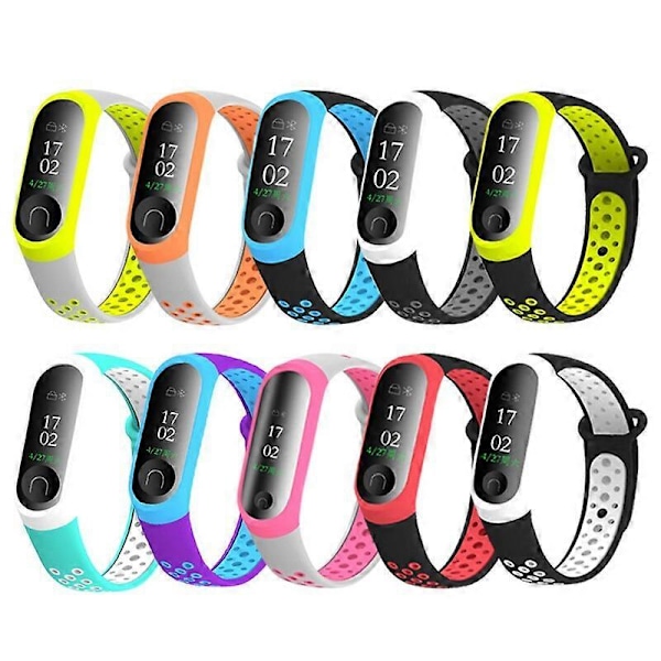 TPU-armband för Xiaomi Armband 3, Sportarmband, Nät, Tvåfärgad, Mode, Ersättningsarmband