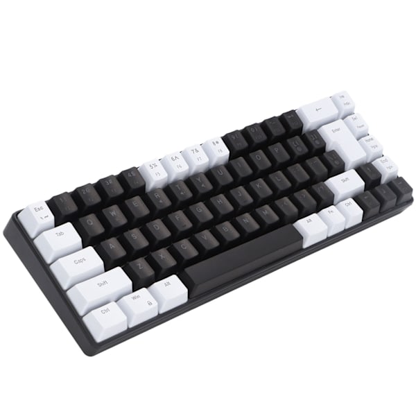Membran Gaming Tastatur 68 taster RGB Baggrundsbelyst Ergonomisk USB-interface Computertastatur til Win System Office Familie Hvid Sort