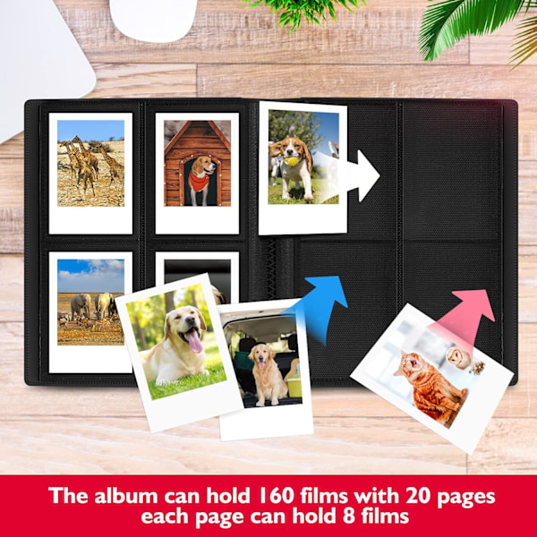 Lommealbum til 160 billeder til Fujifilm Instax Mini 70 7s 8 8+ 9 11 2