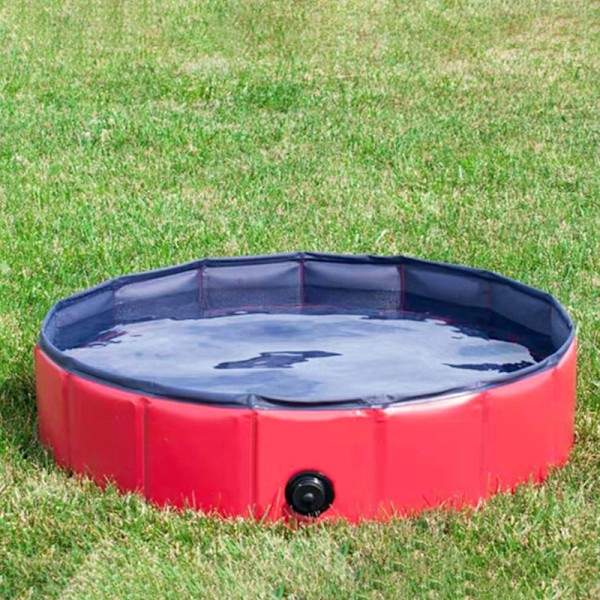 Hopfällbar hundpool för husdjur, hopfällbar pool för hundar, husdjur, badkar, PVC barnpool för hundar, katter och barn, blå