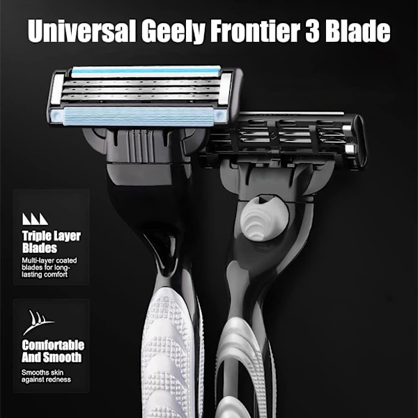 20 stk Barberblader for Menn med Dobbel Smørestripe Universelle Kompatible med Mach3