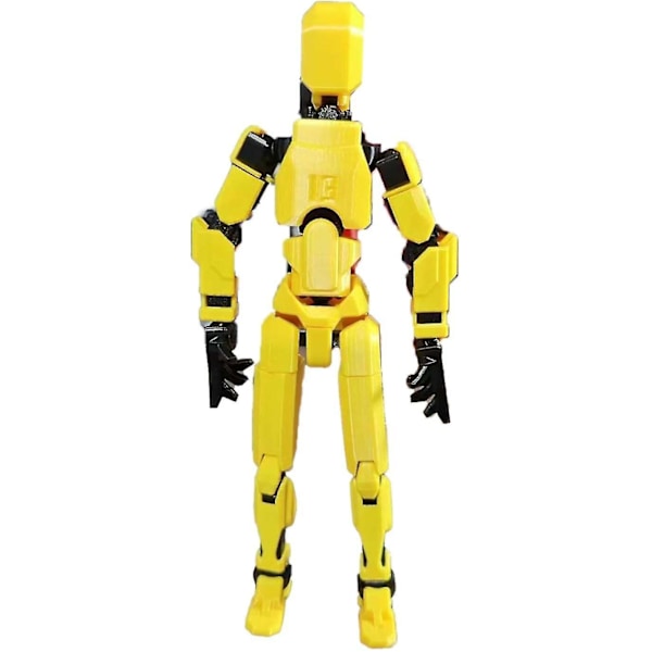 Multi-ledade Rörliga Robotleksaker, Lucky 13 Figurer Robot 3D-Printad Mannekäng, Skrivbordsdekorationer För Actionfigurer Leksaker - Presenter Till Spelälskare Yellow