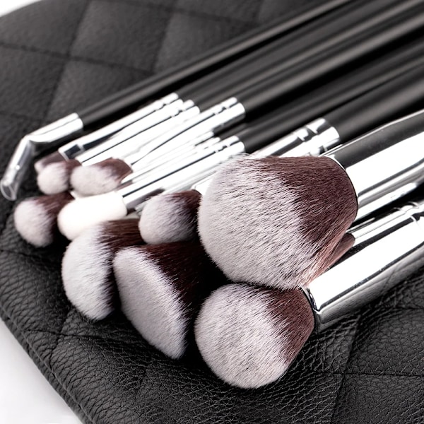 15 stk. Sort Børstesæt Øjenskygge Pudder Foundation Concealer Kosmetisk Makeup Børste Brochas De Maquillaje