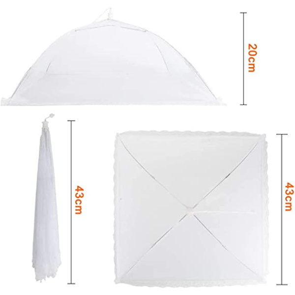 Pop-up nätmatskyddsnät 6-pack återanvändbart (43 x 43 cm)