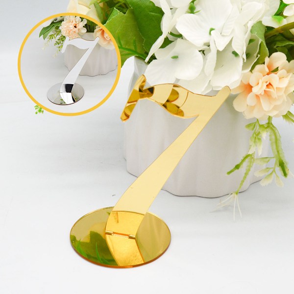 Wedding Table Numbers With Holder Base Acrylic Gold Silver Table Sign Seating Card