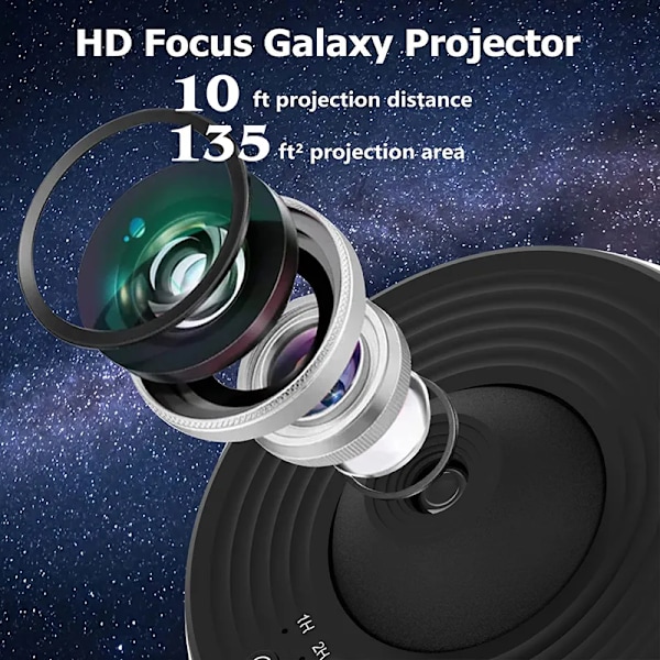 Nattlampa Galaxy Projektor Stjärnhimmelprojektor