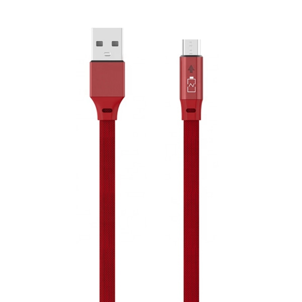 Pikalatauskaapeli Micro-USB Latauskaapeli Indikaattori 1M Punainen