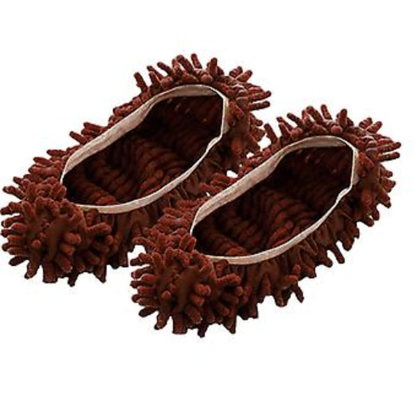 Pestyt Lazy Mop Pölyiset Tossut Lattianpuhdistus Kotisiivooja Sukat Kengät (1 kpl Kahvi)