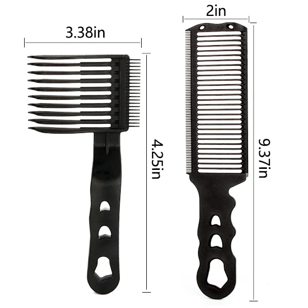 \"2-delars kit Uppgradering Barber Platt Top Hårklippningskammar Herrars Arc Design Böjd Positionering Hårklippningskammar Salong Frisörverktyg\"