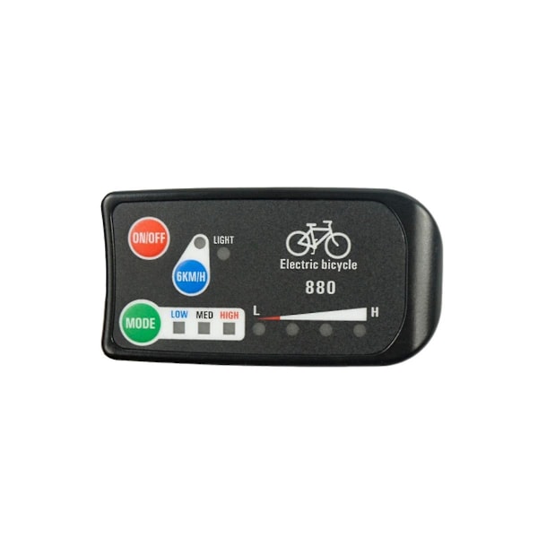 Elcykeldisplay 36v 48v Ebike Ligent Kontrolpanel LCD-display Led880 Vandtæt kontrol sort