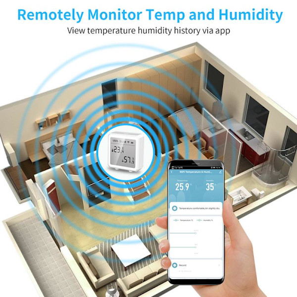 WiFi-termometer og hygrometer med APP til smarte hjem