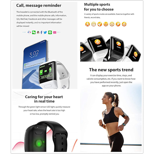 Smart armband 2-i-1 Smartklocka TWS trådlös Bluetooth