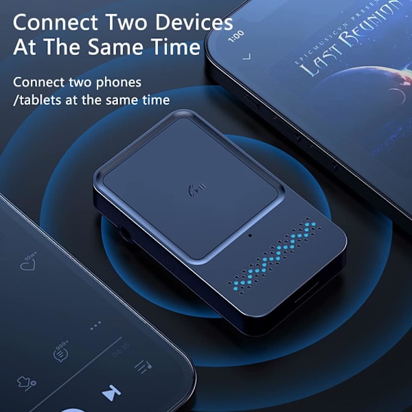 Bluetooth adapter bil, trådløs Aux Bluetooth 5.0-adapter med håndfrie samtaler, Bluetooth-mottaker for bil, hodetelefoner og hjemmestereosystemer (dobbel)