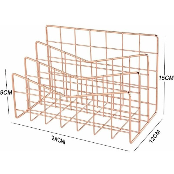 Kirjekotelo Paperikotelo Ruusukulta Työpöydän Järjestäjä 3 Lokeroa Järjestelmä Käsintehty Asiakirjakotelo Metalli Koristeellinen Kirjekuoren Säilytyslokerot