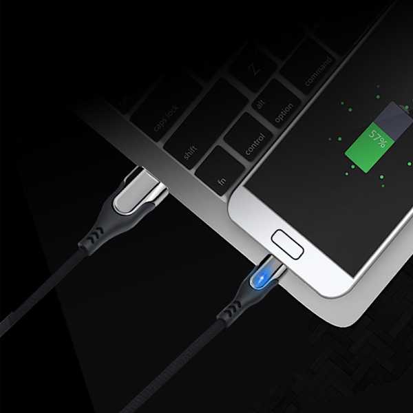 USB-C hurtigladekabel 1,2 meter Svart
