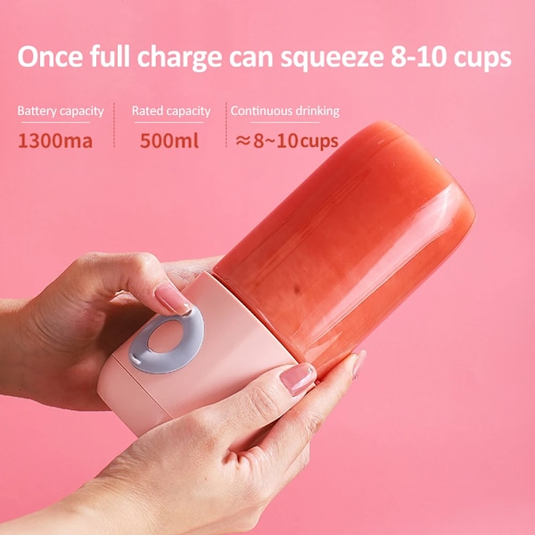 Multifunktionel Mini Juicer Bærbar elektrisk Juicer Blender USB Opladning Frugtblander Frugt Mad Milkshake Juice Maker Maskine