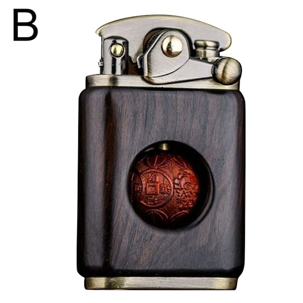 Træmønster lighter Mellemroterende kugle Antistatisk bærbar retro lighter