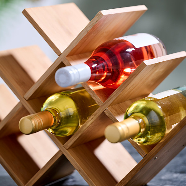 Bamboo Wine Rack for 8 Bottles with Stylish and Natural Design