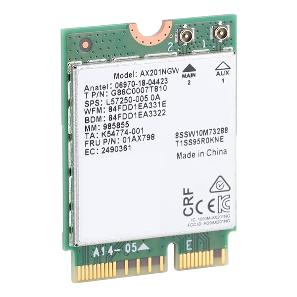 For Intel AX201NGW 2974Mbps WiFi6 M.2 CNIVo Dual Band Wireless Network Card With Bluetooth 5.0