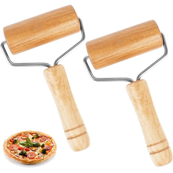 Non-stick wooden rolling pin 2 wooden pizza rolling pins for P