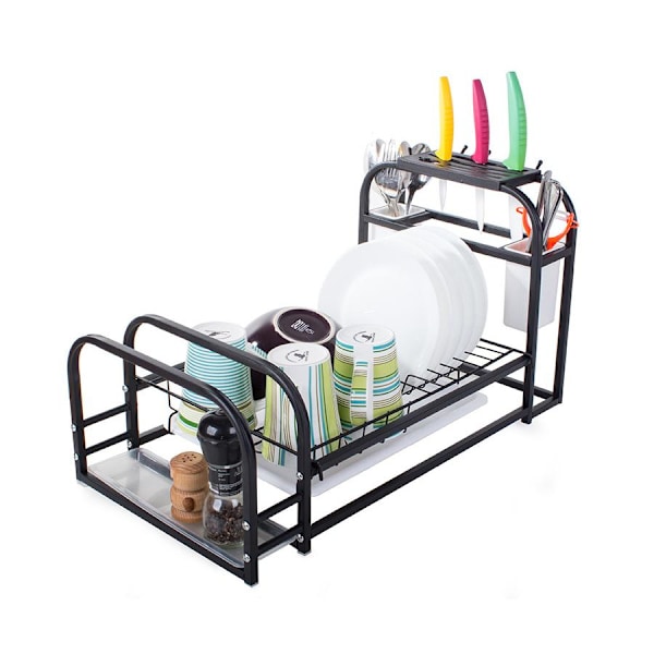 Elegant Oppvaskstativ: Dryppbrett, Oppbevaring & Stilig Design