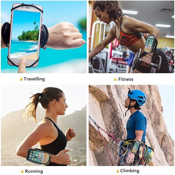 Mobiltelefonficka igång, 360° rotation handled mobiltelefonhållare jogging för alla telefoner med skärm, mobiltelefonarmband med nyckel