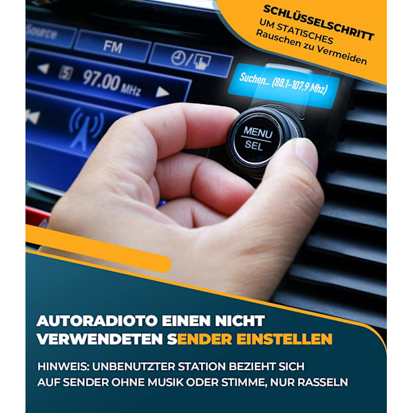 2022 Bluetooth 5.3 FM-lähetin, Aux Bluetooth -autoradioadapteri [vahvempi kaksoismikrofoni & HiFi-syväbassotoisto], handsfree, 48W PD&QC3.0,