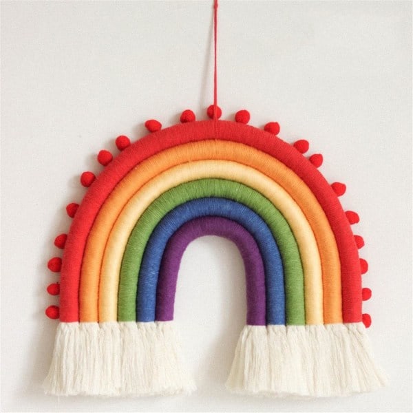 Rainbow Macrame Wall Hanging Tapestry Home Decor Bohemian Wall Ha