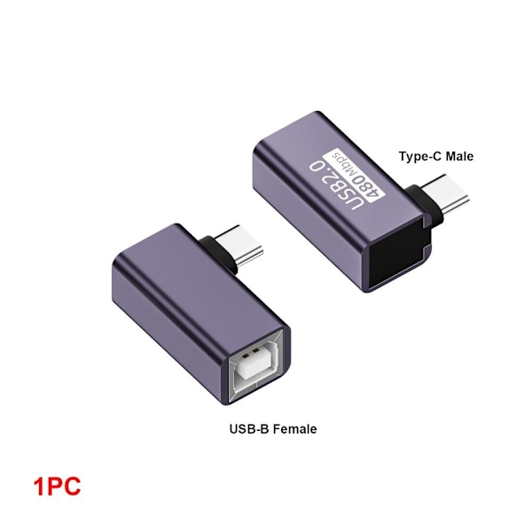 USB-B til Type-C Konverter MIDI Adapter USB-B TIL USB-C VINKEL