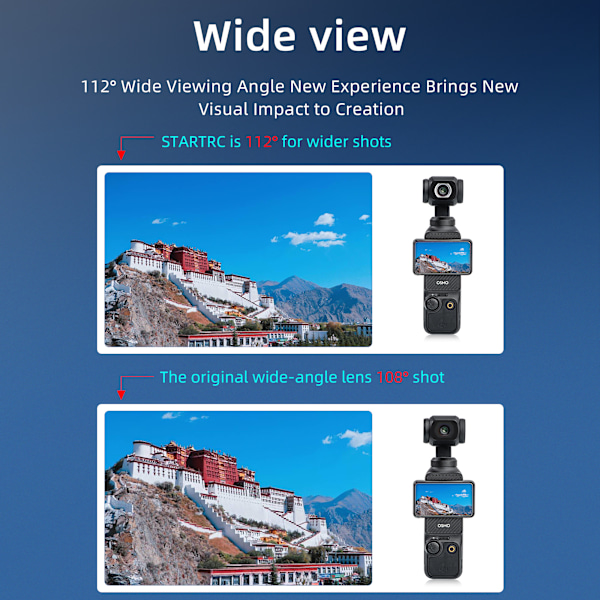 Vidvinkelobjektiv för DJI Osmo Pocket 3-kamera