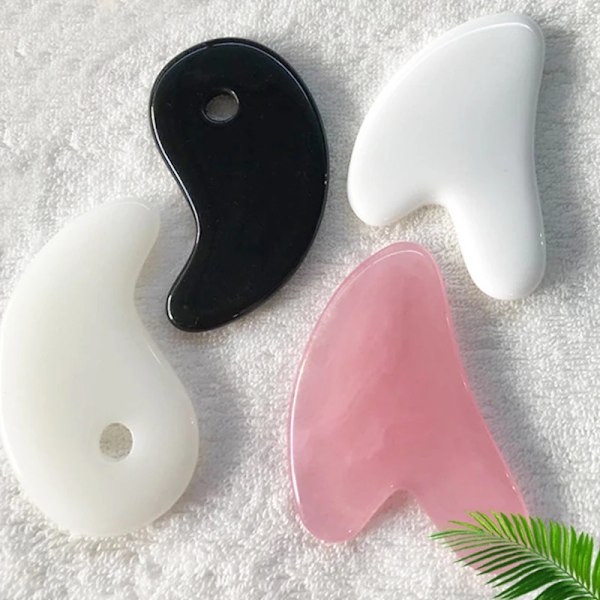 1 st Gua Sha-skrapa i bivax för massage, ansiktsskrapa, akupunktur, Gua Sha-bräda, akupressur, ansikts- och ögonvård, SPA-massageverktyg