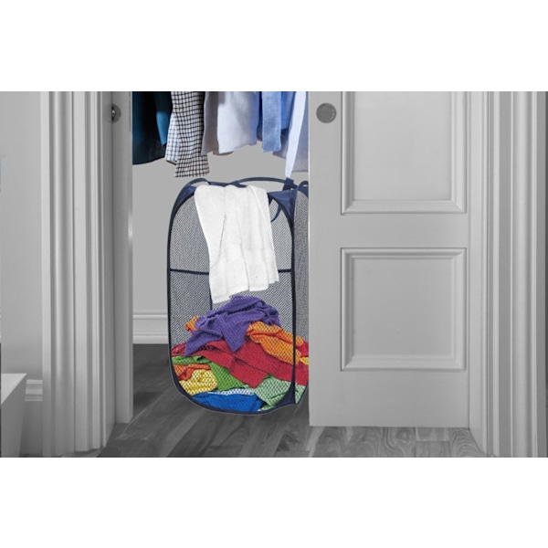 Practical Mesh Pop-Up Laundry Hamper – Collapsible Lightweight Clothes Basket – Durable Clothing Storage for Nursery, Dorm, Home