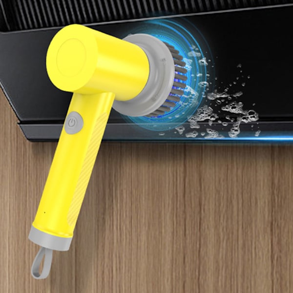 Håndholdt Elektrisk Rengøringsbørste USB Opladning Køkken Komfur Vask Scrubber