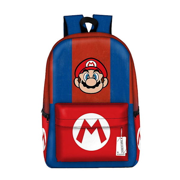 Super Mario Bros Ryggsekk For Barn Skolesekker Student Skolesekk Kunstutstyr Oppbevaringsposer Verktøy Spillfigur Trykkveske Mario-8