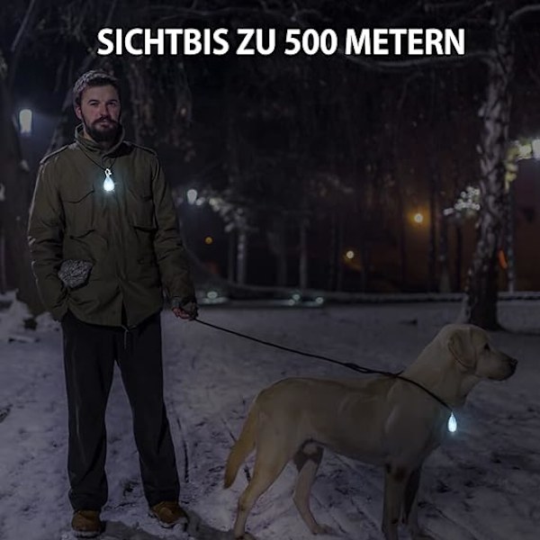 2 kpl Vedenpitäviä LED-koiranvaloja USB-latauksella, yöhön