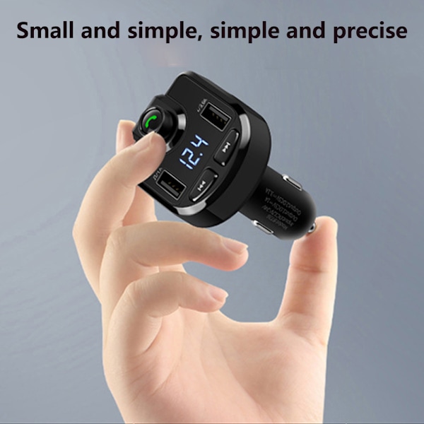 Bluetooth FM-lähetin autoon, langaton FM-lähetin radiovastaanotin adapteri autosarja, jossa kaksois-USB-autolaturiliitännät, handsfree-puhelut, musiikki