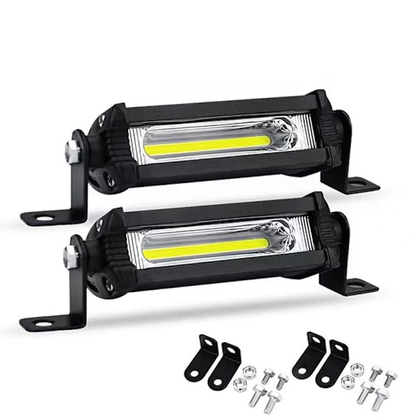 2Piece Car LED Work Light COB 9W Mini Small Single Row Rebuilt Spotlight Daytime Running Light Motorcycle Auxiliary Light