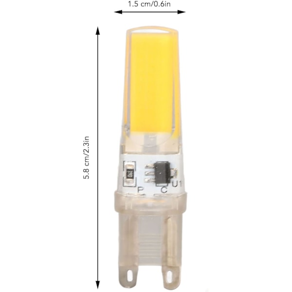 6 stk 220V 9W G9 LED-pærer Dimmbare 500LM COB Lampe for Hjem