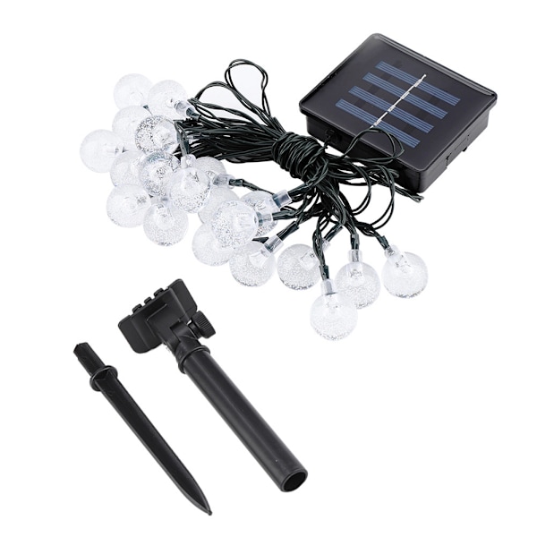 Solcelled 20LED Krystallkule Lyslenke Hjem Hage Fest Lampe Dekorasjon (Varmt Hvit)