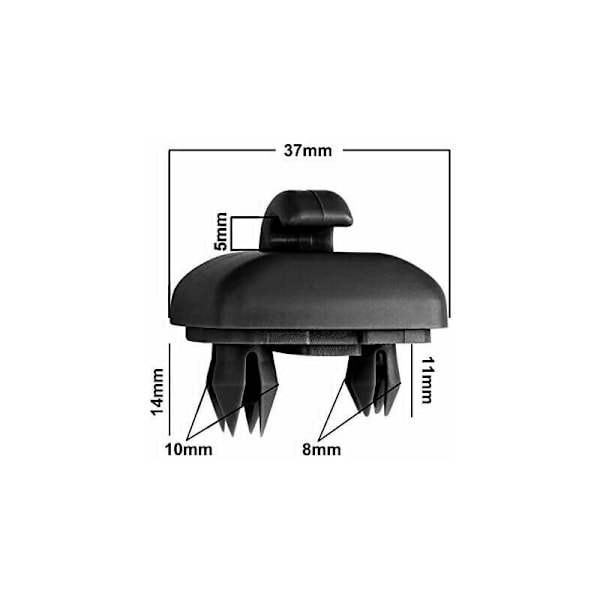 2 stk - Til Audi A4 A5 s5q3 Q5 Bilsolskærm Holder Beslag Klip Solskærm Krog 8u0857562a (Sort)