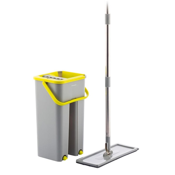 Flatmopp & Hink Set: 360° Roterande, 140cm Skaft