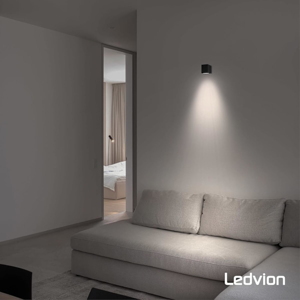 LED utendørs vegglampe - Svart - Kube - Kvadrat - 1x GU10 Ned - W