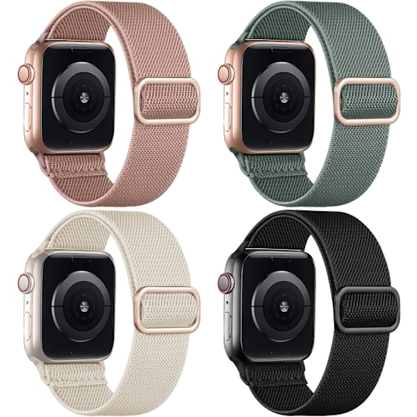 4-pak Remme til Apple Watch 41mm 38mm 40mm Kvinder Mig