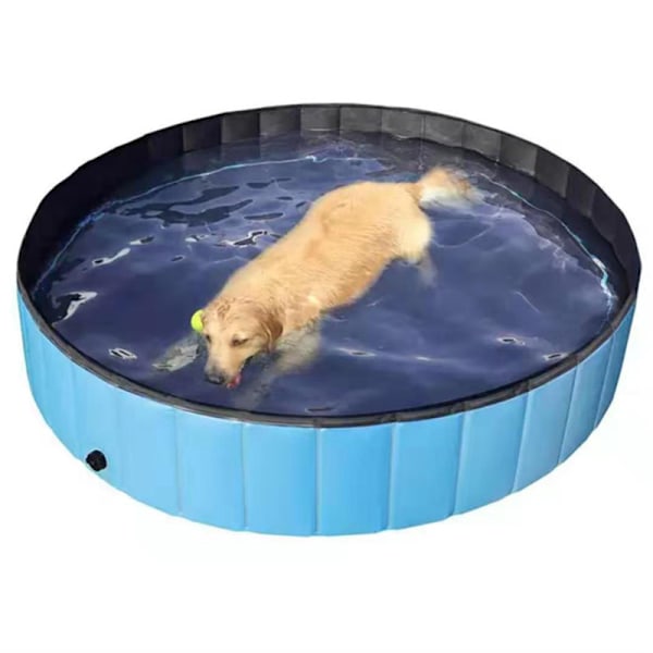 Hopfällbar hundpool för husdjur, hopfällbar pool för hundar, husdjur, badkar, PVC barnpool för hundar, katter och barn, blå