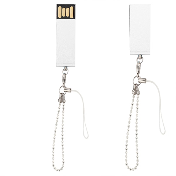 16G Mini Sinkkiseos Kannettava USB-muistitikku Ketjulla Windows Vista/7/10/Mac Hopea