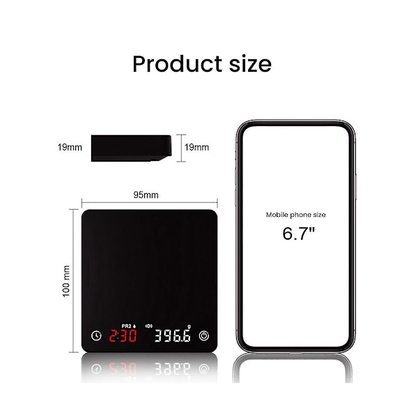 Mini Smart Köksvåg Precision Digital Kaffevåg Espresso med Timer