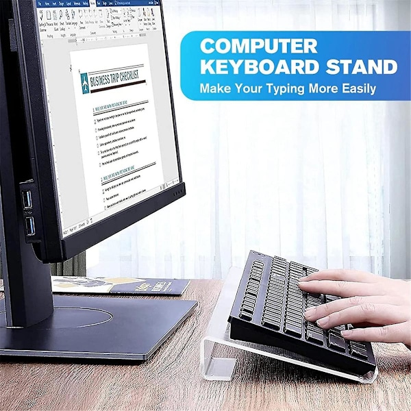 Tastaturstativ Computer Akryl Tastaturstativ til Skrivebord Klar Tastaturholder til Of[HK]